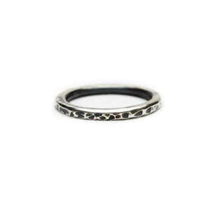 Oxidised Textured Stacking Ring