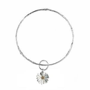 Twig Bangle with Large Flower Charm