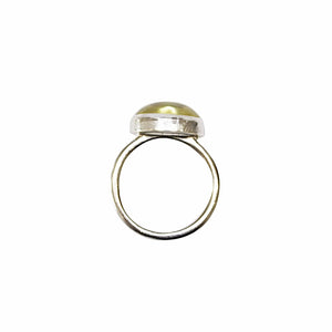 Lemon Quartz Oval Ring