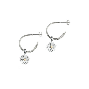 Small Twig Hoops with Small Flower Charms
